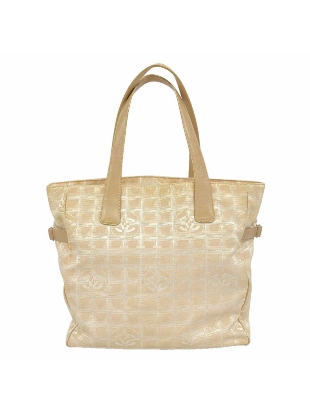Chanel Tote Bag New Travel Nylon Beige Silver